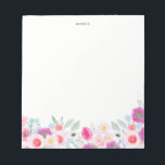 Bloc De Notas Acuarela Pink y Purple Anemones Garland Floral<br><div class="desc">Acuarela Pink y Purple Anemones Garland Notepad Floral. Notepad colorida y caprichosa con anémonas de color rosa,  rubor y morado con acentos eucaliptos. Será un acento femenino perfecto para tu oficina.</div>