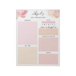 Bloc De Notas Acuarela Planes de Personalizado rosa y Naranja No