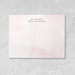 Bloc De Notas Acuarela rosa de la mesa de nombre personalizado