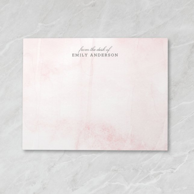 Bloc De Notas Acuarela rosa de la mesa de nombre personalizado (Subido por el creador)