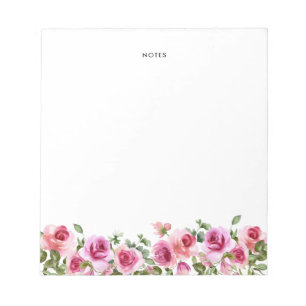 Bloc De Notas Acuarela Rosa rosa caliente Nota personalizada