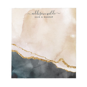 Bloc De Notas Acuarela Rosada Black Gold Marble Business