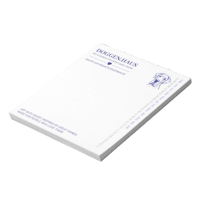 Bloc De Notas Adaptado al membrete del Gran Danés de sello (Lado Izquierdo)