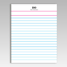Bloc De Notas Add Your Name Monogram Extra Wide Ruled Notepad