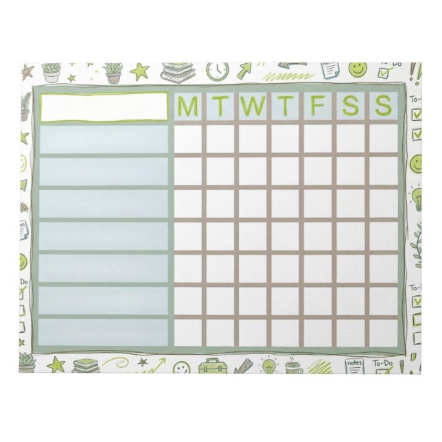 Bloc De Notas ADHD Dopamine Weekly Habit Tracker Planner (Frente)