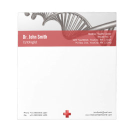 Bloc De Notas ADN cruzado de símbolo 3D médico profesional