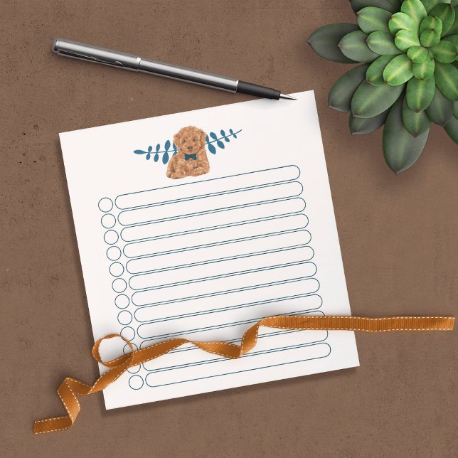 Bloc De Notas Adorable Brown Poodle Dog List (Subido por el creador)