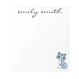 Bloc De Notas Adorable gato personalizado y agregar nombre