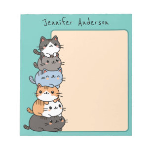 Bloc De Notas Adorable Kawaii Pila De Gatitos Personalizados