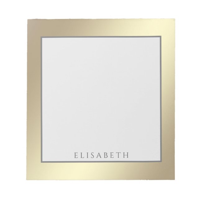 Bloc De Notas Adorable lujo oro moderno personalizado (Frente)