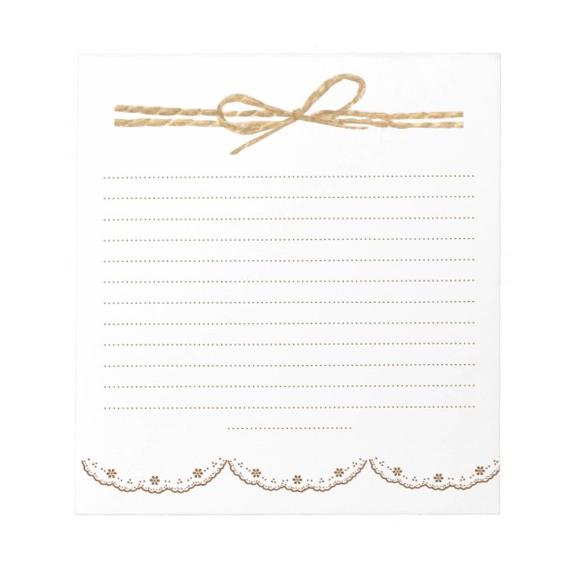 Bloc De Notas Adorable natural background with lace brown white (Frente)