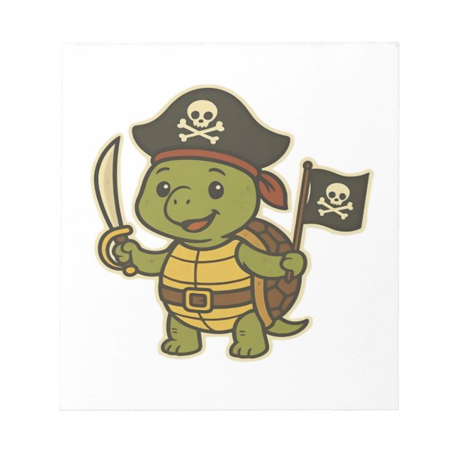 Bloc De Notas Adorable Pirate Turtle Classic T-Shirt (Frente)