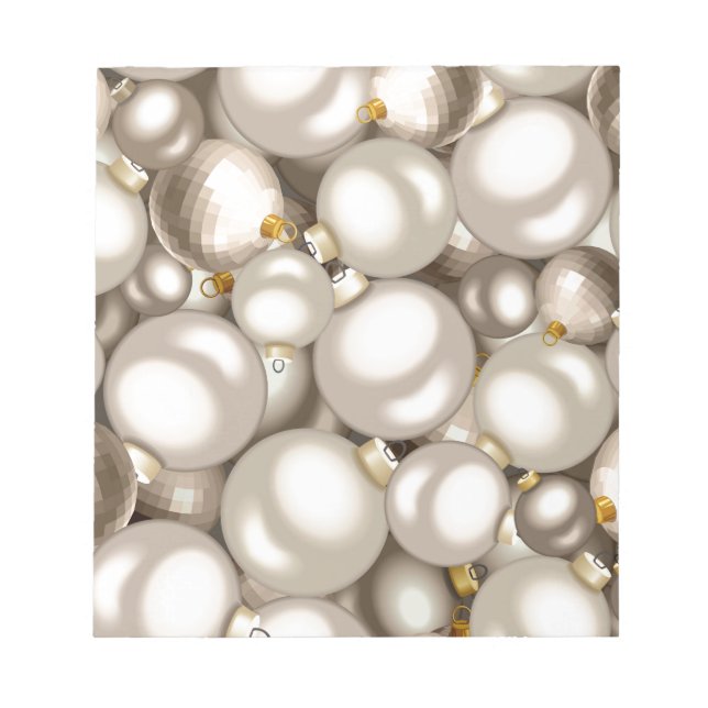 Bloc De Notas adornos de navidad plateada (Frente)