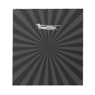 Bloc De Notas Aeronave Clásico Cessna Silueta Explosión Solar