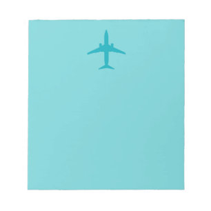 Bloc De Notas Aeroplano gráfico en la aguamarina azul
