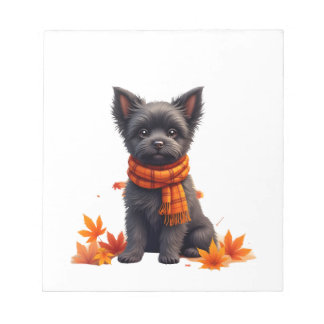 Bloc De Notas Affenpinscher With Heart Made Of Autumn Leaves