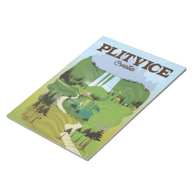 Bloc De Notas Afiche de viaje de Plitvice Croatia (Lado Derecho)