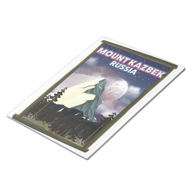 Bloc De Notas Afiche de viaje ruso del Monte Kazbek. (Lado Derecho)