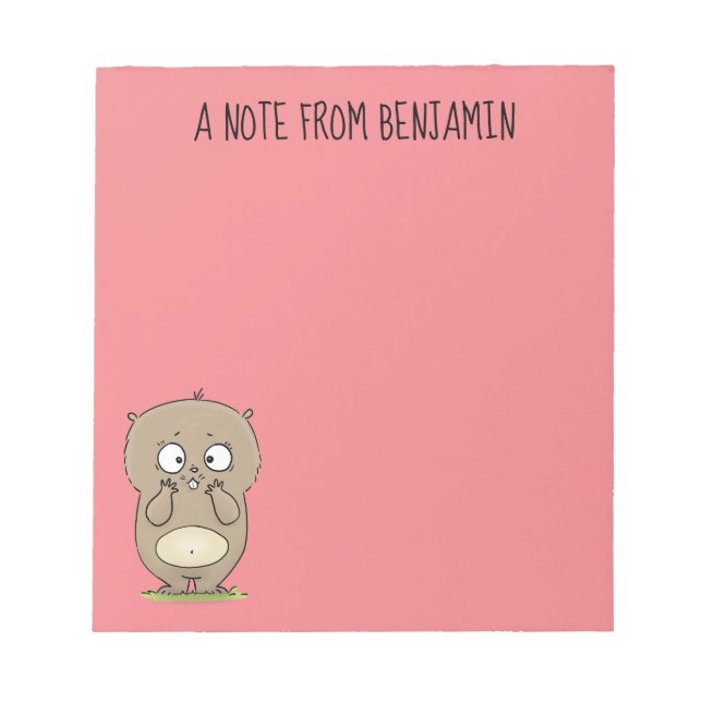 Bloc De Notas Afortunadamente adorable personalizado de hámster  (Frente)