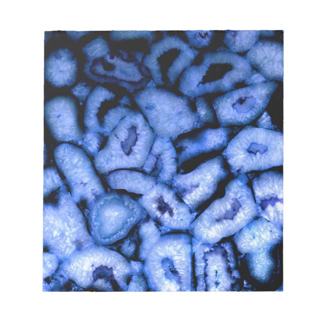 Bloc De Notas Agato de cuarzo azul, geodos azules, patrón abstra (Frente)