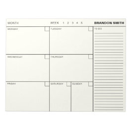 Bloc De Notas Agenda de planificación semanal personalizada mini