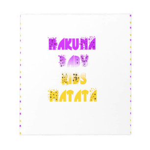 Bloc De Notas Agradable Hakuna Matata Púrpura y Amarillo Niños G