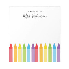 Bloc De Notas Agradecimiento del profesor al Rainbow Crayon