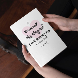 Bloc De Notas Agradecimiento del profesor Gracias Personalizado