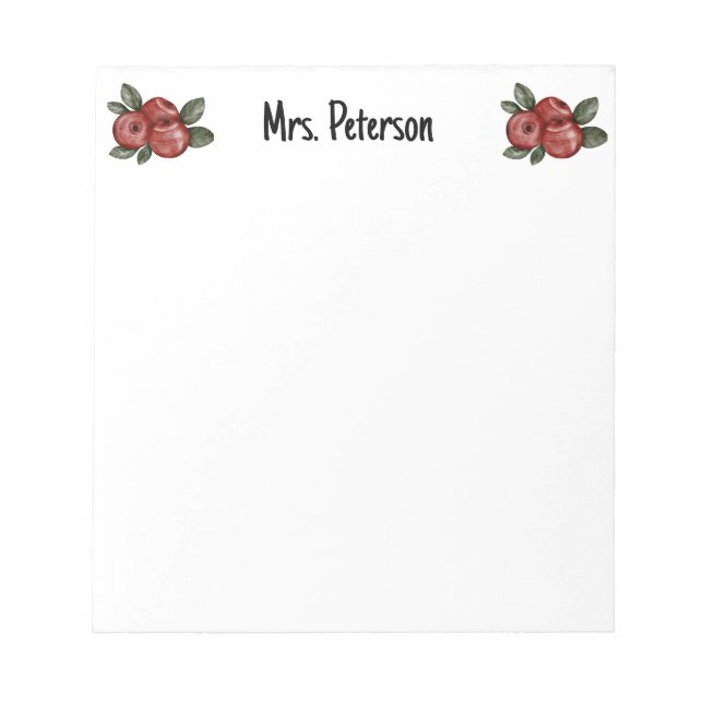 Bloc De Notas Agradecimiento simple personalizable para maestros (Frente)