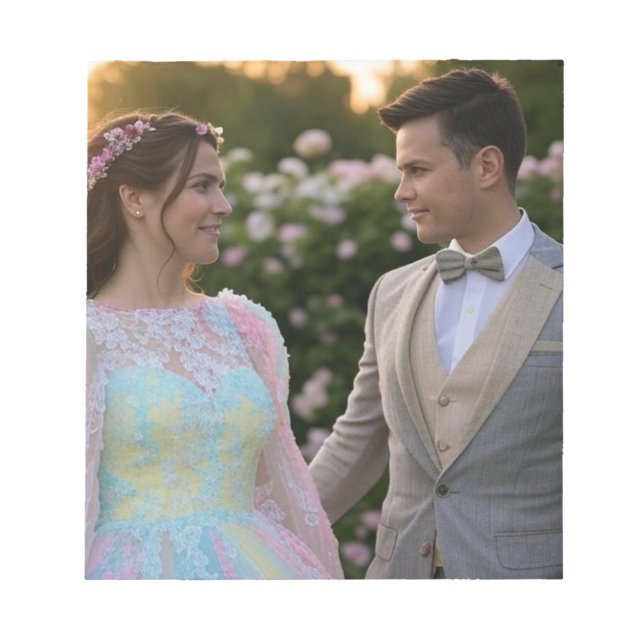 Bloc De Notas Agregar foto de boda personalizada (Frente)