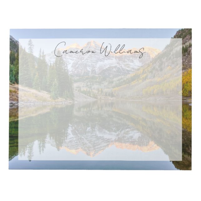 Bloc De Notas Agua | Maroon Bells Lake Aspen Trees (Frente)