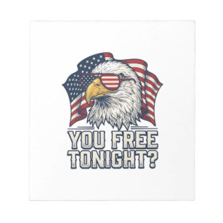 Bloc De Notas Águila Patriótica Estás Libre Esta Noche Camiseta