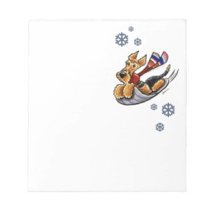 Bloc De Notas Aire-Sledding Airedale Terrier