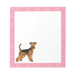 Bloc De Notas Airedale Terrier Perro de Dibujos Animados Lindo C