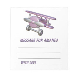 Bloc De Notas Airplane birthday time capsule message