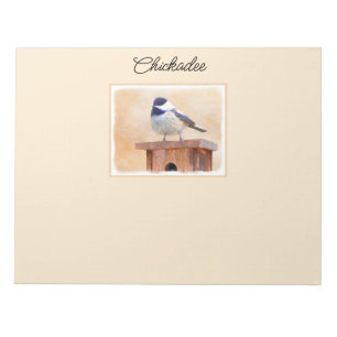 Bloc De Notas Ajedrez sobre pintura de aves original
