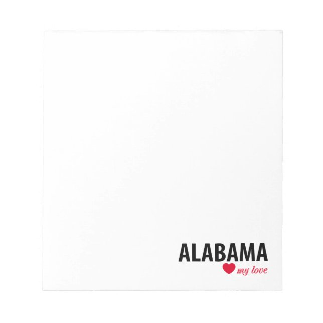 Bloc De Notas Alabama mi amor (Frente)