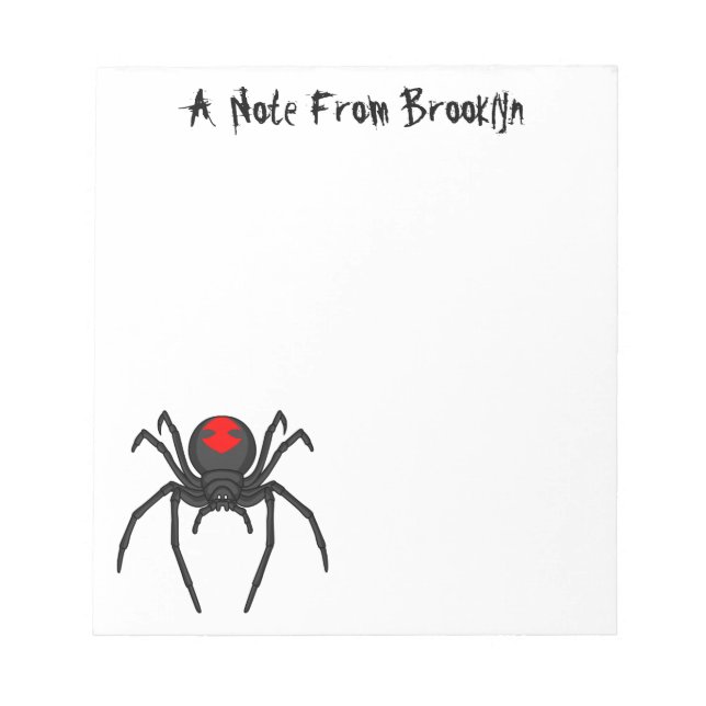Bloc De Notas Alarmante ilustracion personalizado de araña de vi (Frente)