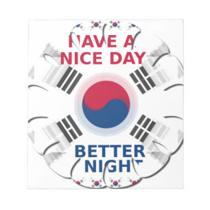 Bloc De Notas Alegre diseño de arte de bandera coreana "Ten un b