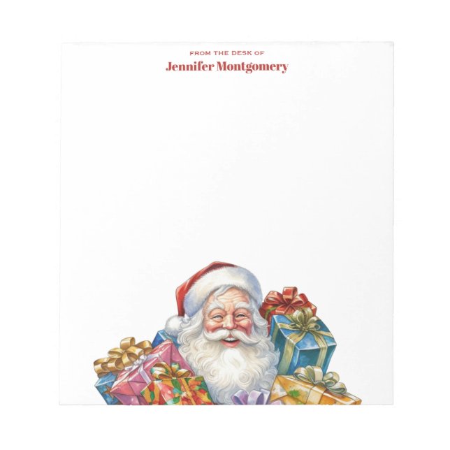 Bloc De Notas Alegre Santa Claus Navidad Clásica (Frente)