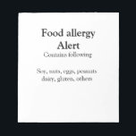 Bloc De Notas Alerta de alergia al alimento añadir nombre de los<br><div class="desc">Diseño</div>