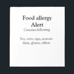 Bloc De Notas Alerta de alergia al alimento añadir nombre de los<br><div class="desc">Diseño</div>