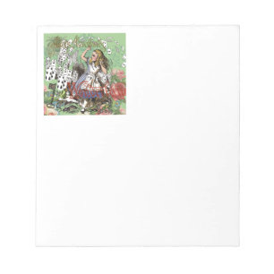 Bloc De Notas alice cartas pais de las maravillas sombrerero con