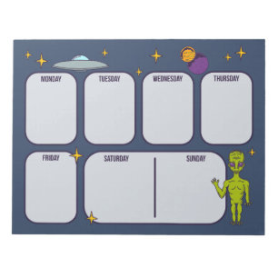 Bloc De Notas Alien espacial con almohadilla de planner de Sauce