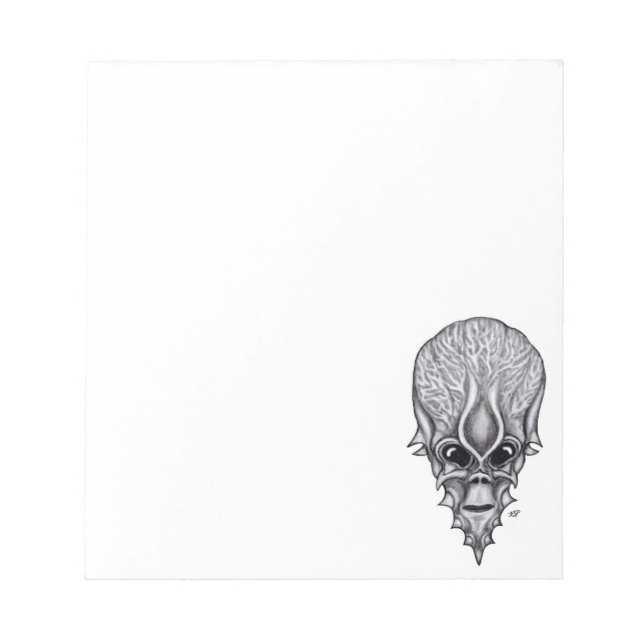 Bloc De Notas Alien Face , reconstrucción facial de cráneo afric (Frente)