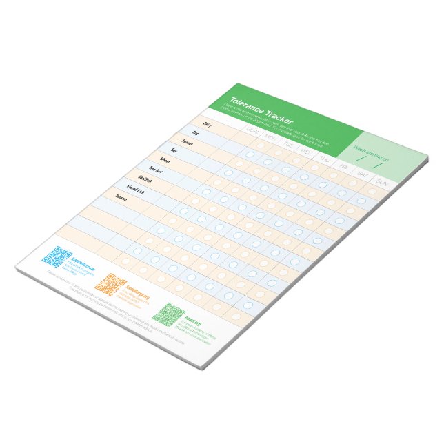 Bloc De Notas Allergen Intro Tracker US (Lado Derecho)