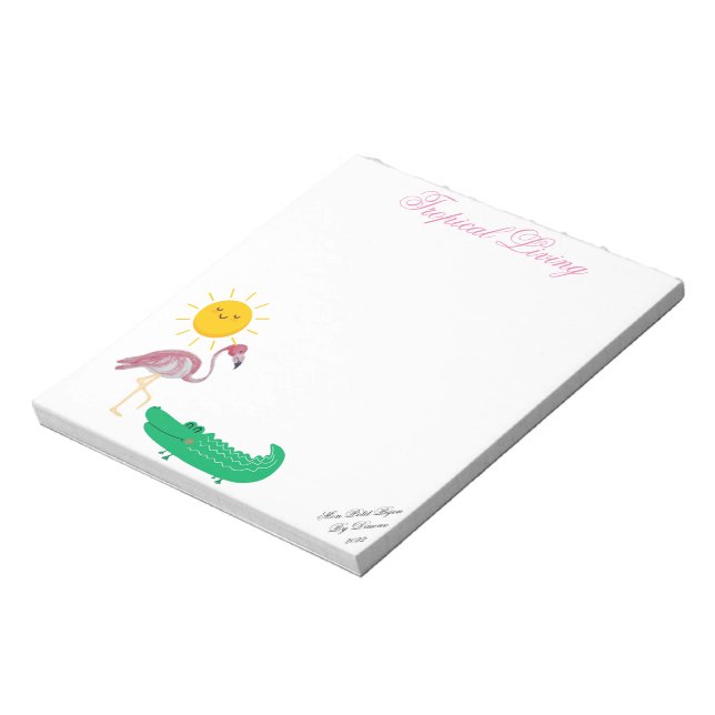 Bloc De Notas Alligador de flamencos tropicales Notepad (Lado Izquierdo)