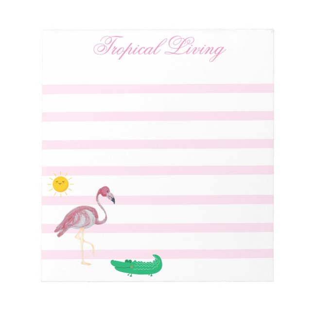 Bloc De Notas Alligador de flamencos tropicales Notepad (Frente)