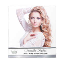 Bloc De Notas Almohadilla de autógrafos de brillantes plateados