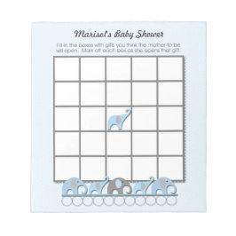 Bloc De Notas Almohadilla de juego de bingo Baby Shower Elephant